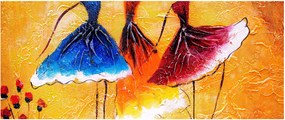 Kép - olajfestmény, balerinák (120x50 cm)