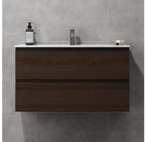 BATH DELUXE HENRY 91 cm széles fürdőszobaszekrény mosdóval, dió BT0124