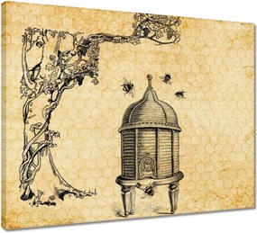 Vászonkép 50x40 Méz Méhészet