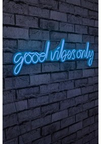 Műanyag LED-es fali dekoráció, Good Vibes Only - Blue