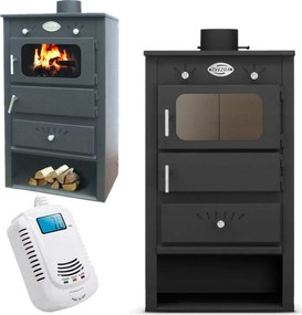 Samott kandalló kályha szabadonálló acél kecske 9kW 90m2 130mm