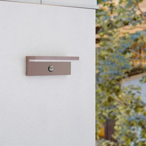 Brilagi-LED TESSI kültéri fali lámpatest érzékelővel, LED/10W/230V, barna, IP54