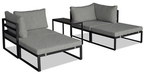Kerti Bútorszett, Fém + Szövet, Szürke. AZ-L1761 SIL