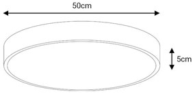 LED Mennyezeti lámpa FELIZ LED/50W/230V 4000K átm. 50 cm fekete