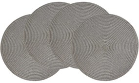 Altom Straw tányéralátét, ezüst,, 4 darabos készlet, átmérő 38 cm