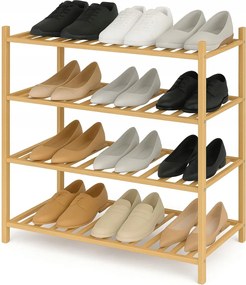 Könyvespolc Bambusz Cipősszekrény 4 Szintes Botc – Emeletes kivitel