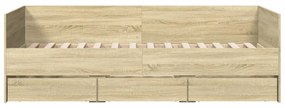 sonoma tölgy kanapéágy fiókkal matrac nélkül 100x200 cm