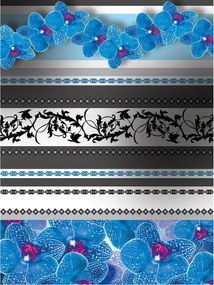 Fotótapéta Kék orchideák Színátmenet Geometria Elegancia 206x275 +ragasztó