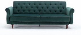 Design ágyazható kanapé Talise 220 cm zöld bársony