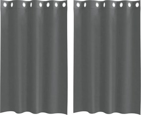 vidaXL 2 db sötétszürke fátyolfüggönyök rojtokkal 140x175 cm