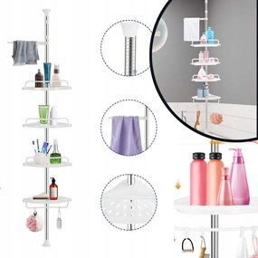 Polc Fürdőszoba Polc Teleszkópos Zuhany Kád Akasztó