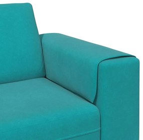 Kanapé Szett 3 pcs Türkiz Bársony