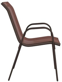 2 db barna textilén rakásolható kerti szék