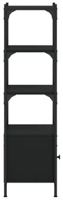 3 szintes fekete szerelt fa könyvespolc 41 x 30 x 109,5 cm