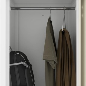 Fém öltözőszekrény JULIA, 800 x 1850 x 450 mm, Eco Design: fehér/sonoma tölgy