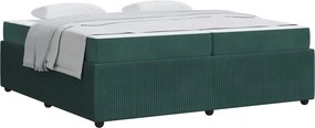 vidaXL Ágykeret matracmal Sötétzöld 200 x 200 cm szövet