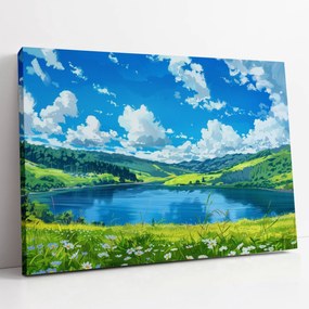 Vászonkép Rét a tóparton táj otthon nappali szoba 80x60