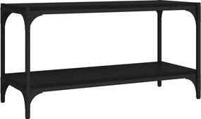 vidaXL fekete szerelt fa és acél TV-szekrény 80 x 33 x 41 cm
