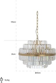 KING HOME -HL-0138 DESIRE Kristály Függesztett Lámpa Arany E14 IP20