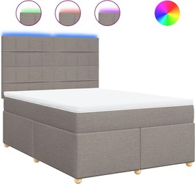 vidaXL tópszínű szövet rugós ágy matraccal 160 x 200 cm