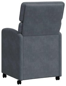 Kerekes Étkező Székek 2 pcs Sötétszürke 58 x 65 x 98 cm Bársony