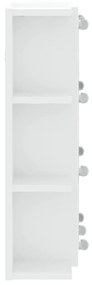 fehér tükrös szekrény LED-ekkel 70 x 16,5 x 60 cm