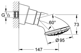 GROHE 27062000 - RELEXA 100 Five zuhanyfej 95 mm, fényes króm