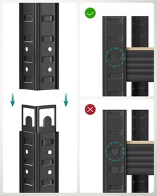 acél polcrendszer 2 db-os, 180x90x40 cm, fekete