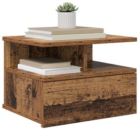 Falra Szerelhető Éjjeli Szekrények 2 db Régi fa 40x31x27 cm Reszelt Fa