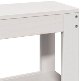 fehér tömör fenyőfa fejtámla polcokkal 180 cm
