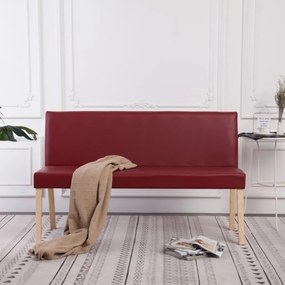 vörösbor színű műbőr pad 139,5 cm