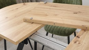 Mazzoni Ovális bővíthető ALMO asztal Artisan Tölgy / fekete lábakkal