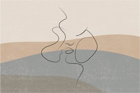 Kép - Line art csók (90x60 cm)