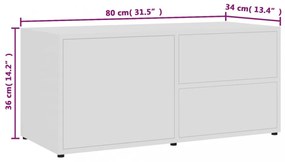 fehér szerelt fa TV-szekrény 80 x 34 x 36 cm