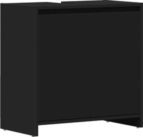 vidaXL fekete szerelt fa fürdőszobaszekrény 60 x 33 x 61 cm