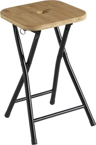 Gedy Gedy, KENTA Fürdőszobaszék, 27x27cm, fekete/bambusz, CO77