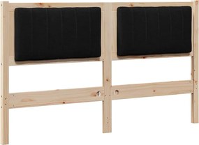 vidaXL Kárpitozott fejtámla fejtámlával Barna 140 cm Tömör fenyőfa