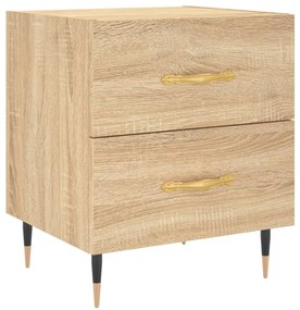 2 db sonoma tölgy színű szerelt fa éjjeliszekrény 40x35x47,5 cm