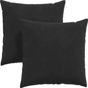 vidaXL Kanapé párnák 2 pcs Fekete 80 x 80 cm Bársonyos szövet
