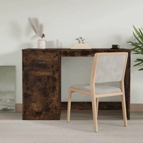 Füstös tölgy színű szerelt fa íróasztal fiókkal 115x50x75 cm