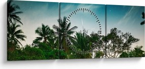 Kép - pálmafák (órával) (90x30 cm)