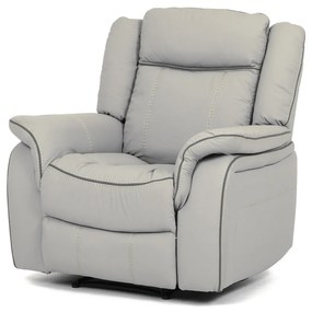 Fotoliu relax cu control electric, tapițerie din piele ecologică de culoarea trufei