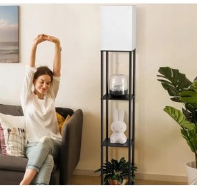 Állólámpa polcokkal, 1xE27/40W/230V, fekete/fehér