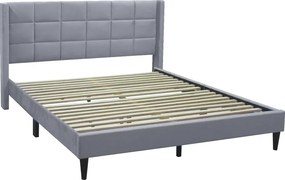 Ágy, 160x200, szürke Velvet szövet, BELATO