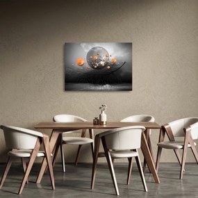 Narancssárga gömbök képe (üvegen) (70x50 cm)