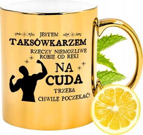 Prémium Arany Fényes Bögre Taxisofőr Ajándék Nyomtatott Fotó