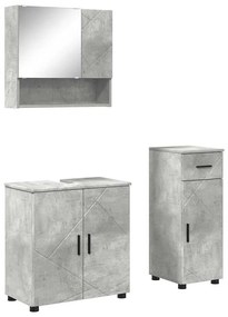 Fürdőszoba bútor szett 3 pcs Beton szürke 61 x 35 x 64 cm