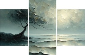 Kép - Olajfestmény egy fa az óceánnal (90x60 cm)
