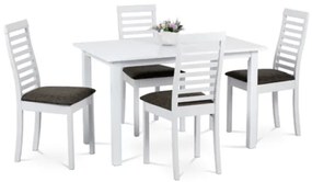 Autronic Étkezőgarnitúra 4 székkel 120x75 cm tömörfa fehér AUT-4000 WT