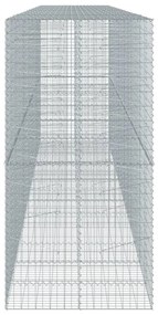 horganyzott vas gabion kosár fedéllel 650 x 100 x 200 cm